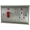 Cooker Control - 45 Amp Double Pole Switch with 13 Amp Plug Socket - White Trim