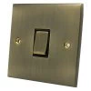 1 Gang Intermediate Light Switch : Black Trim