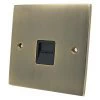 1 Gang Telephone Master Socket : Black Trim