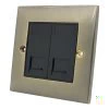 2 Gang Telephone Master Socket : Black Trim