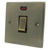 20 Amp Double Pole Switch with Neon : Black Trim