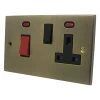 Cooker Control - 45 Amp Double Pole Switch with 13 Amp Plug Socket - Black Trim