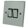 2 Gang 10 Amp 2 Way Light Switches : Black Trim