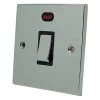 20 Amp Double Pole Switch with Neon : Black Trim