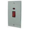 45 Amp Double Pole Switch with Neon - Double Plate : Black Trim