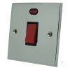 45 Amp Double Pole Switch - Single Plate : Black Trim