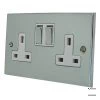 2 Gang - Double 13 Amp Switched Plug Socket : White Trim