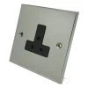 5 Amp Round Pin Unswitched Socket : Black Trim