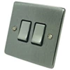 2 Gang 10 Amp 2 Way Light Switches : Black Trim