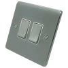 2 Gang 10 Amp 2 Way Light Switches : White Trim