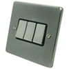 3 Gang 10 Amp 2 Way Light Switches : Black Trim