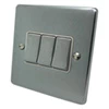 3 Gang 10 Amp 2 Way Light Switches : White Trim