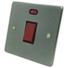 45 Amp Double Pole Switch - Single Plate : Black Trim