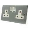 2 Gang - Double 13 Amp Switched Plug Socket : White Trim