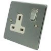 1 Gang - Single 13 Amp Switched Plug Socket : White Trim