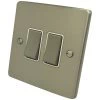 2 Gang 10 Amp 2 Way Light Switches : White Trim