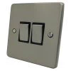 2 Gang 10 Amp 2 Way Light Switches : Black Trim