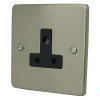 5 Amp Round Pin Unswitched Socket : Black Trim