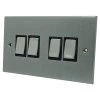 4 Gang 10 Amp 2 Way Light Switches : Black Trim