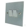 2 Gang 10 Amp 2 Way Light Switches : White Trim