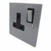 1 Gang - Single 13 Amp Switched Plug Socket : Black Trim