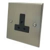 5 Amp Round Pin Unswitched Socket : Black Trim