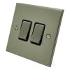 2 Gang 10 Amp 2 Way Light Switches : Black Trim