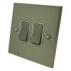 2 Gang 10 Amp 2 Way Light Switches : White Trim