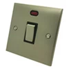 20 Amp Double Pole Switch with Neon : Black Trim