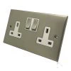 2 Gang - Double 13 Amp Switched Plug Socket : White Trim