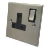 1 Gang - Single 13 Amp Switched Plug Socket : Black Trim