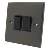 2 Gang 2 Way 6 Amp Switches : Black Trim