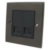 2 Gang Telephone Master Socket : Black Trim