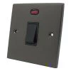 20 Amp Double Pole Switch with Neon : Black Trim