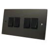 4 Gang 2 Way 6 Amp Switches : Black Trim