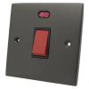 45 Amp Double Pole Switch - Single Plate : Black Trim