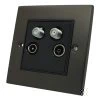 Quad - TV | FM + Satellite 1 and 2 Socket : Black Trim