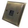 1 Gang Telephone Master Socket : Black Trim