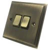 2 Gang 10 Amp 2 Way Light Switches : Black Trim