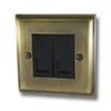 2 Gang Telephone Master Socket : Black Trim