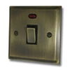 20 Amp Double Pole Switch with Neon : Black Trim