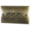 4 Gang Blank Switch Plate (No Switches or Dimmers) - Please select your combination of 4 switches or dimmers from the items below.