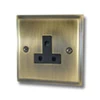 5 Amp Round Pin Unswitched Socket : Black Trim