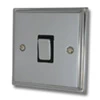 1 Gang Intermediate Light Switch : Black Trim