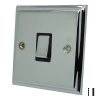 1 Gang 2 Way Light Switch : Black Trim