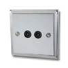 2 Gang - Standard aerial point with 2 outlets : Black Trim