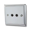 2 Gang - Standard aerial point with 2 outlets : White Trim