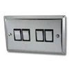 4 Gang 2 Way Light Switch : Black Trim