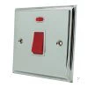 Single Plate - 1 Gang - Used for shower and cooker circuits. Switches both live and neutral poles : White Trim