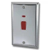 Double Plate - 1 Gang - Used for shower and cooker circuits. Switches both live and neutral poles : White Trim